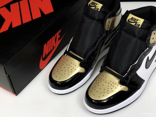 Rep MAX Air 1 Jordan Retro High 861428-007 Glod Toe 0706